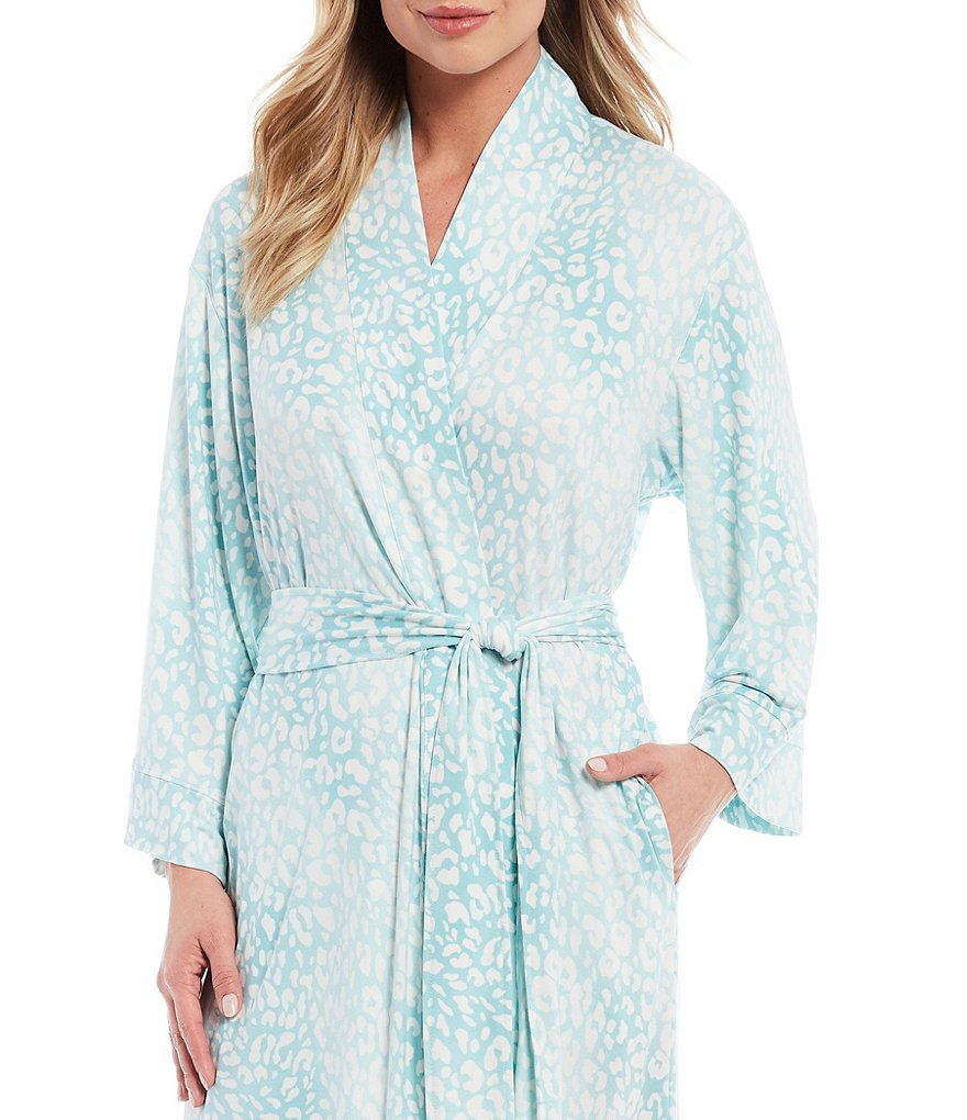 Lauren Ralph Lauren Paisley Print Satin Short Wrap Robe