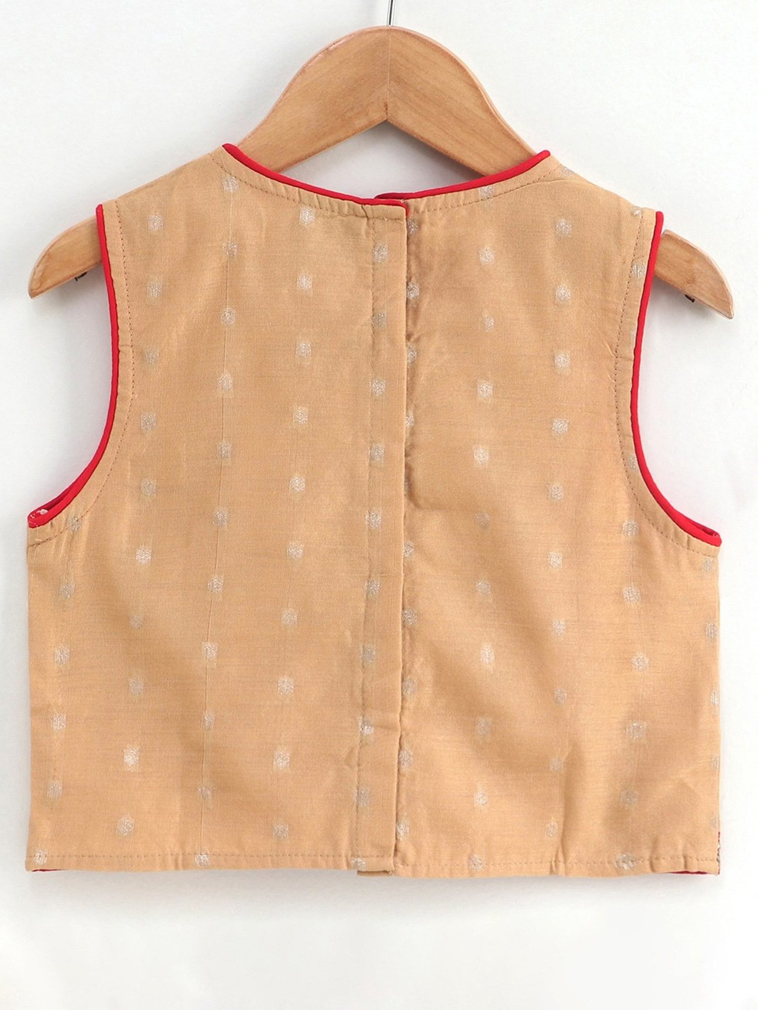 TWISHA Kids Beige & Maroon Self Design Top with Dhoti