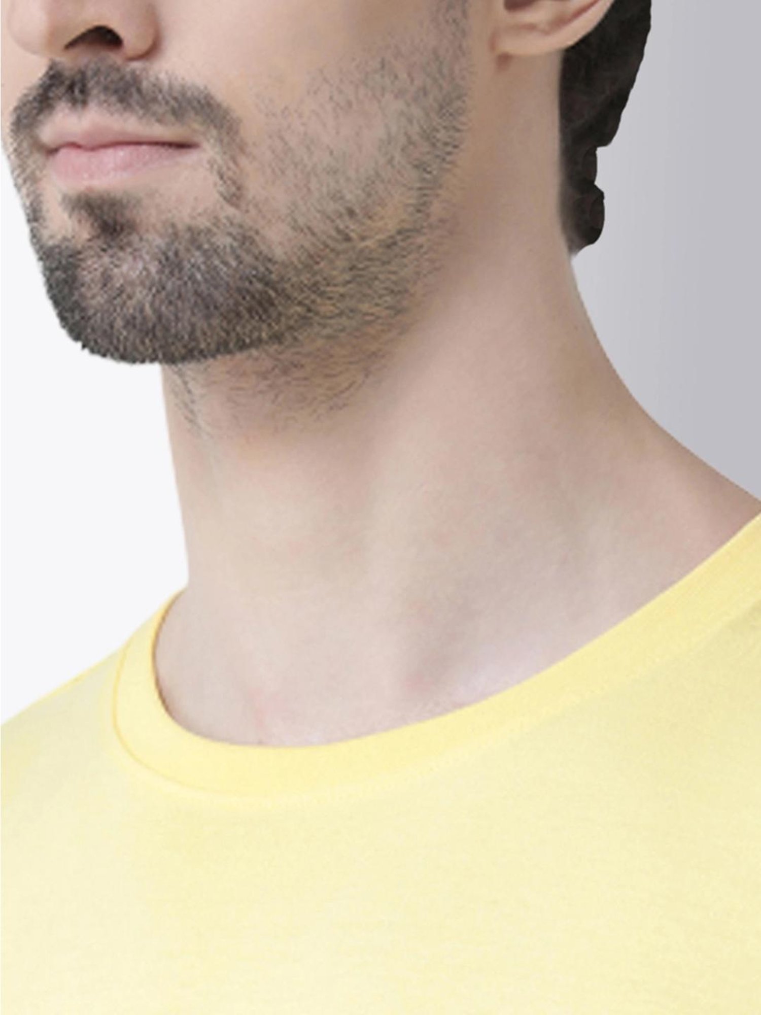 Friskers Yellow Cotton Slim Fit Printed T-Shirt
