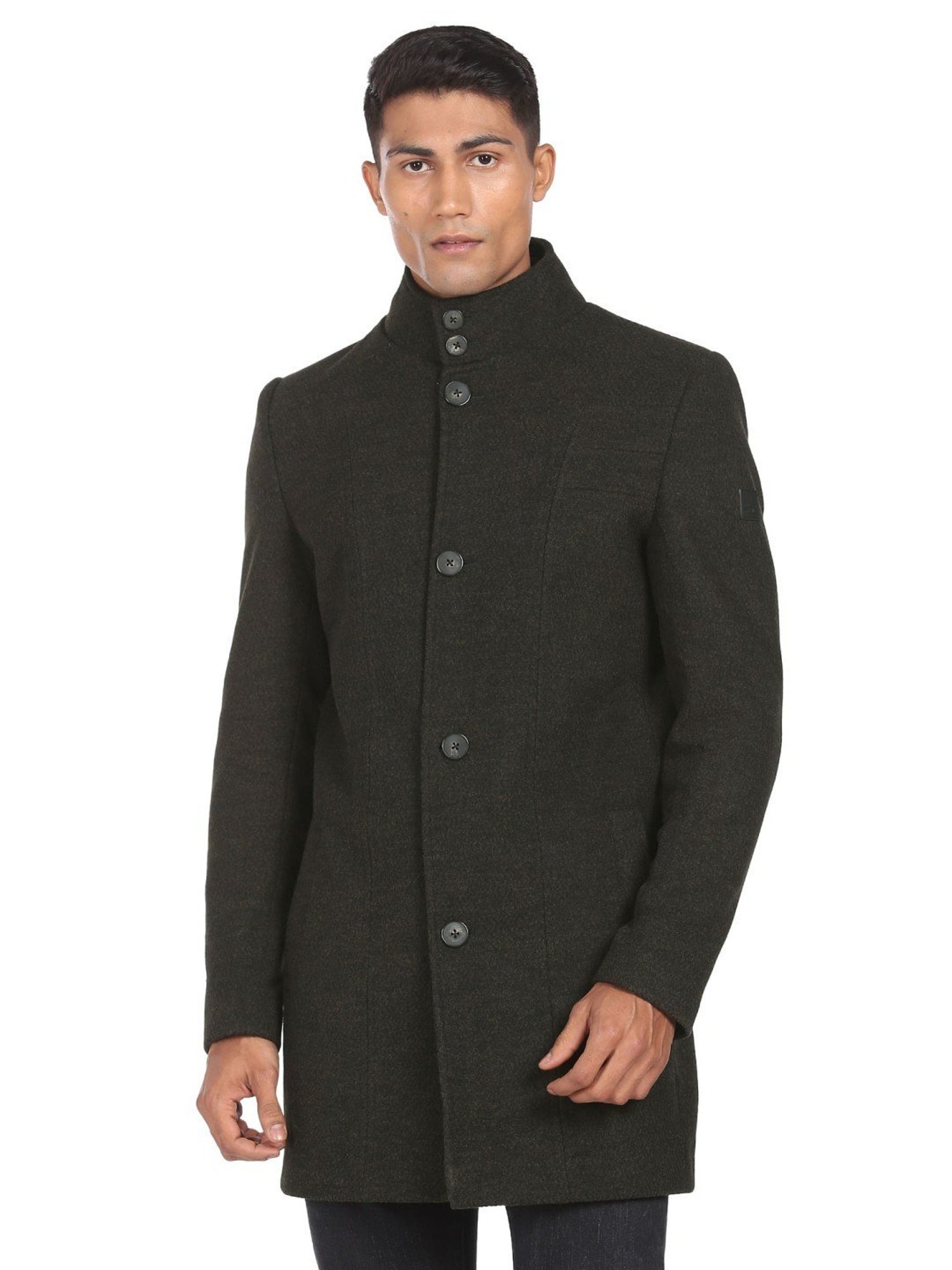 Arrow Sports Green Regular Fit Texture Waistcoat