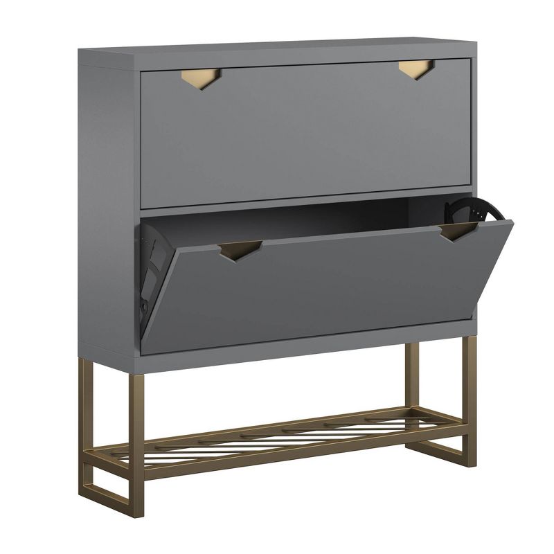 Brielle Entryway Shoe Storage Graphite Gray - Cosmoliving By Cosmopolitan