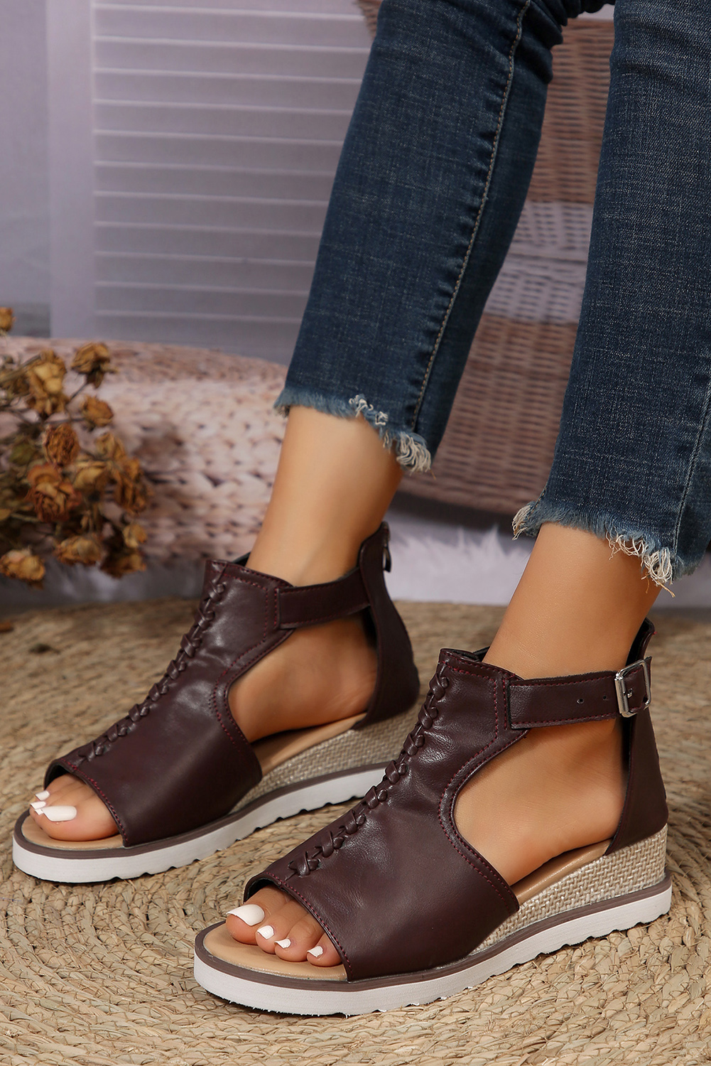 Aetrex Jillian Sport Leopard Print EVA Water Friendly Wedge Sandals