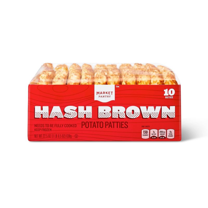 Frozen Hash Brown Patties - 22.5oz/10ct - Market Pantry™