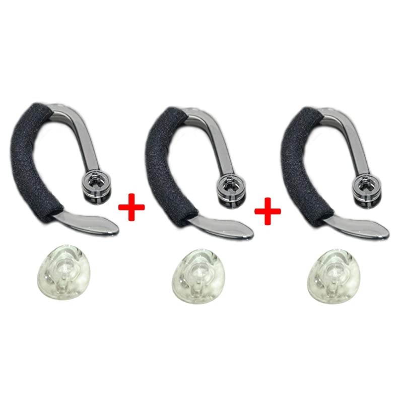 Same Size Replacement Earbuds Ear Tips + Ear Hook Loops + Foam Spare Fit Kit for Plantronics CS540 Savi W440 W740 W745 WH500 EarLoops EarHook Ear Bud Sleeve Part Mixed LMS