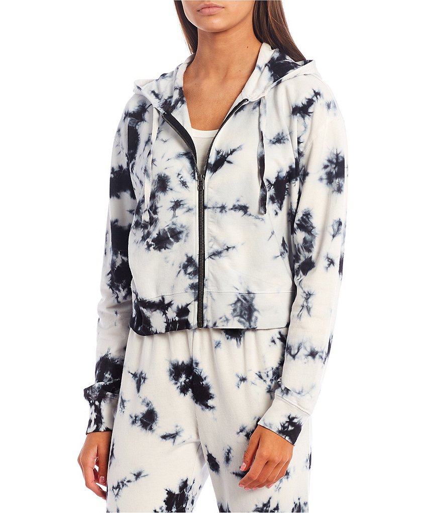 Sundown by Splendid Coordinating Joey Acid Wash Zip Front Hoodie