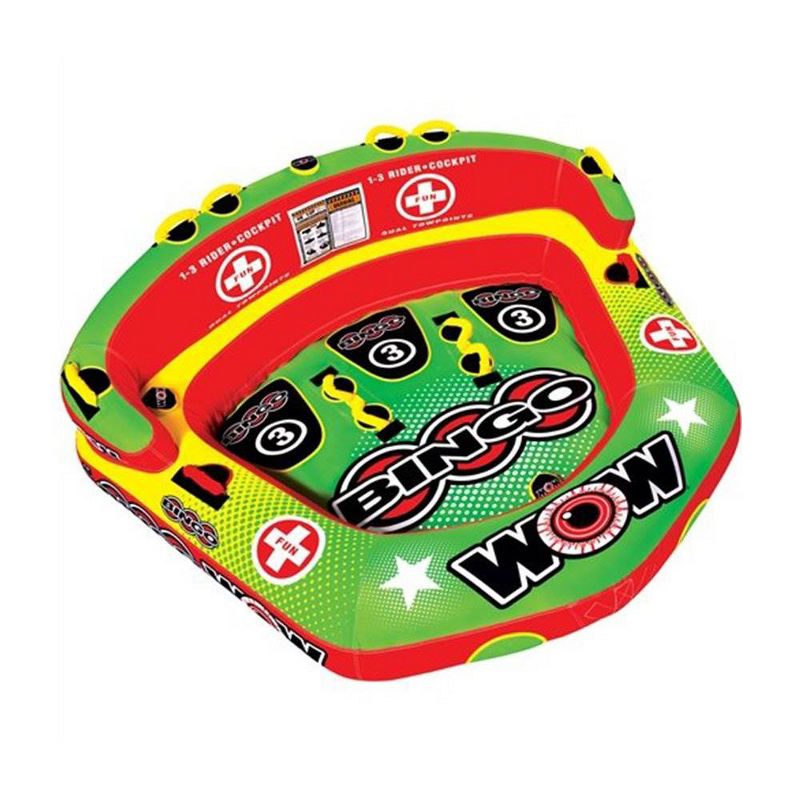 World of Watersports Bingo 3 Rider Inflatable Towable Tube with 2 Tow Points