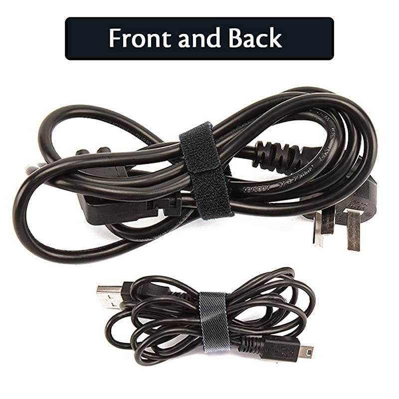 50 PCS Reusable Fastening Cable Ties, Microfiber Cloth 6-Inch Hook and Loop Cord Ties, Black