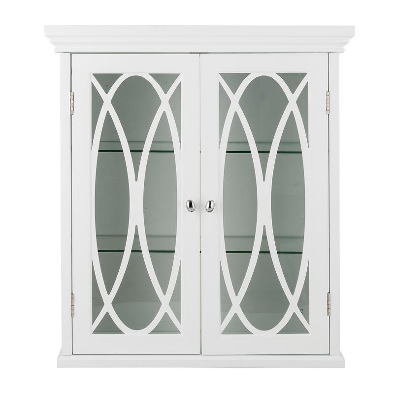 Laurel Two Door Wall Cabinet 24" White - Elegant Home Fashions