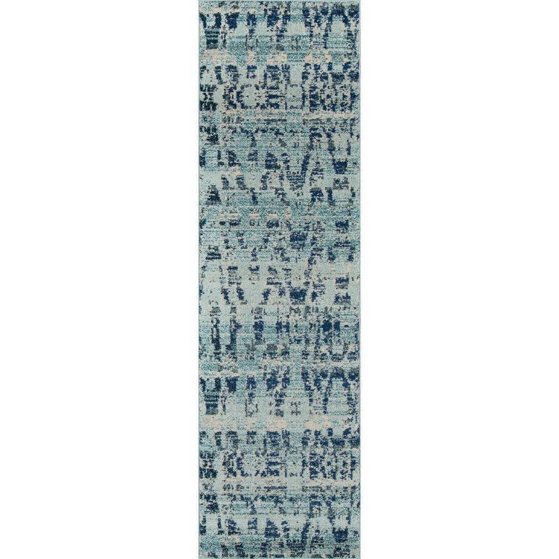 2'3"X7'6" Geometric Runner Ocean Blue - Momeni
