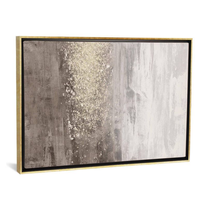 40" x 26" Glitter Rain by Jennifer Goldberger Framed Canvas Print Gold - Canvas