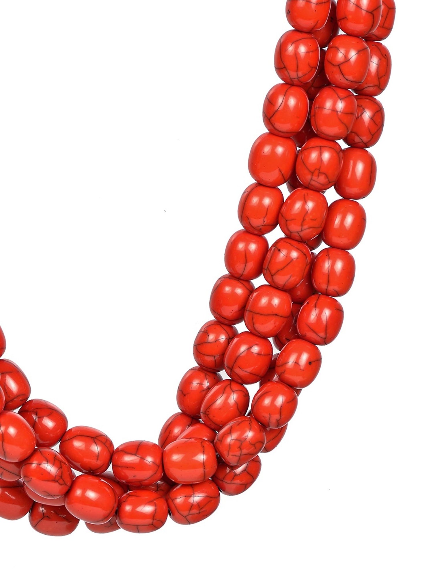 Imli Street Red Resin Beaded Handcrafted Tribal Necklace