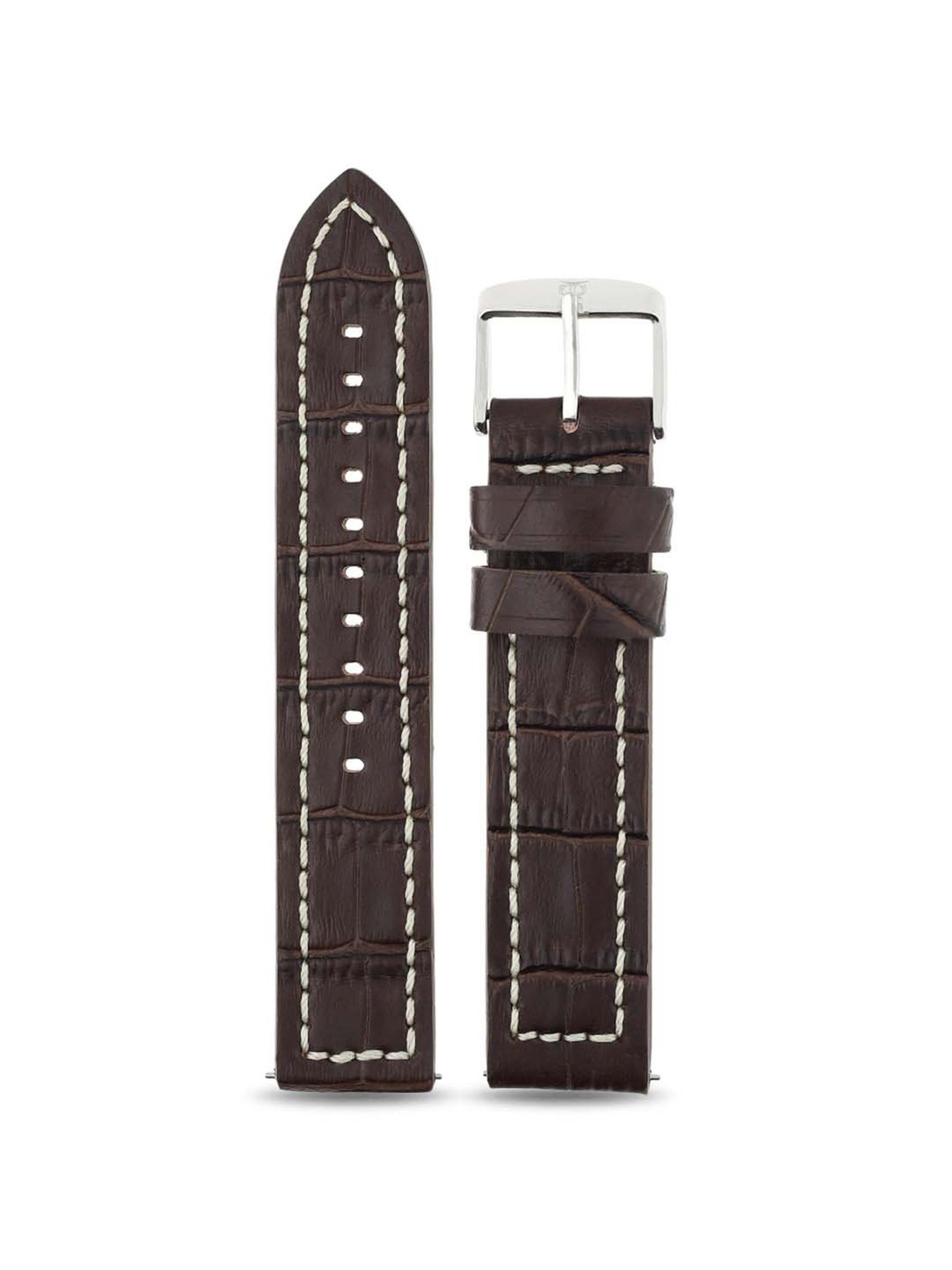 Titan 20 mm Brown Genuine Leather Strap for Men