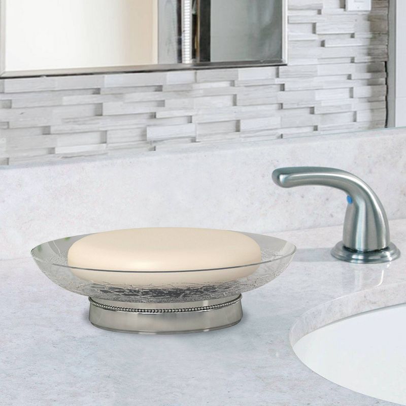 4pc Coyote Metal/Glass Bath Accessory Set for Vanity Counter Tops Clear - Nu Steel