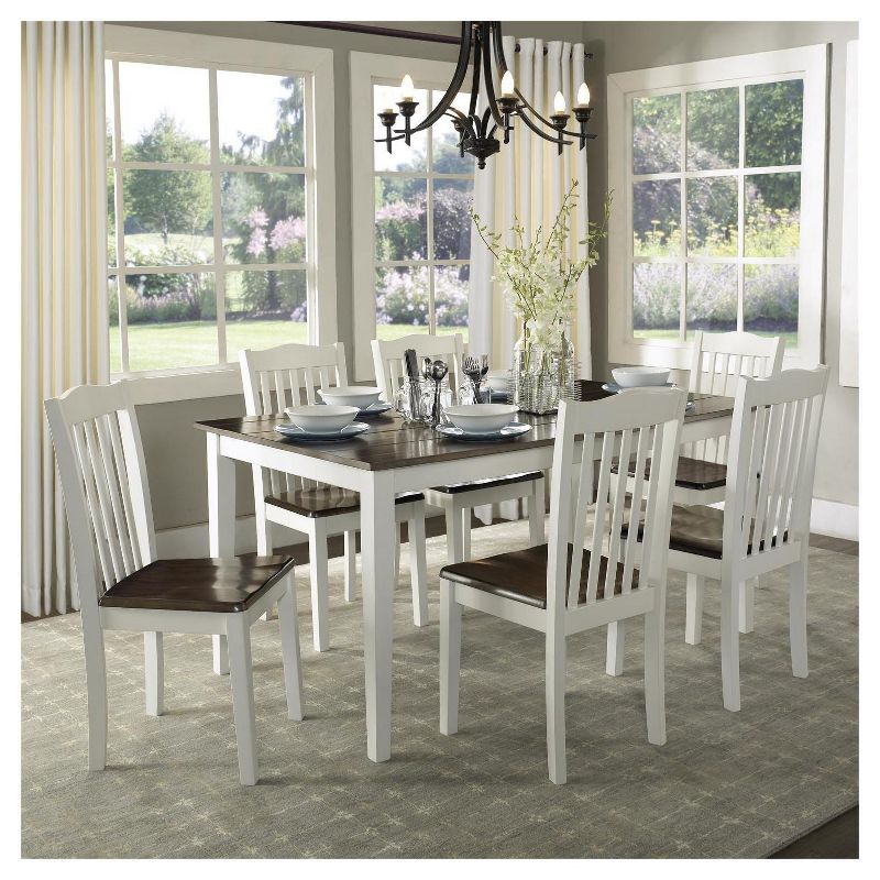 5pc Shiloh Rustic Dining Set - Creamy White-Rustic Mahogany - Dorel Living