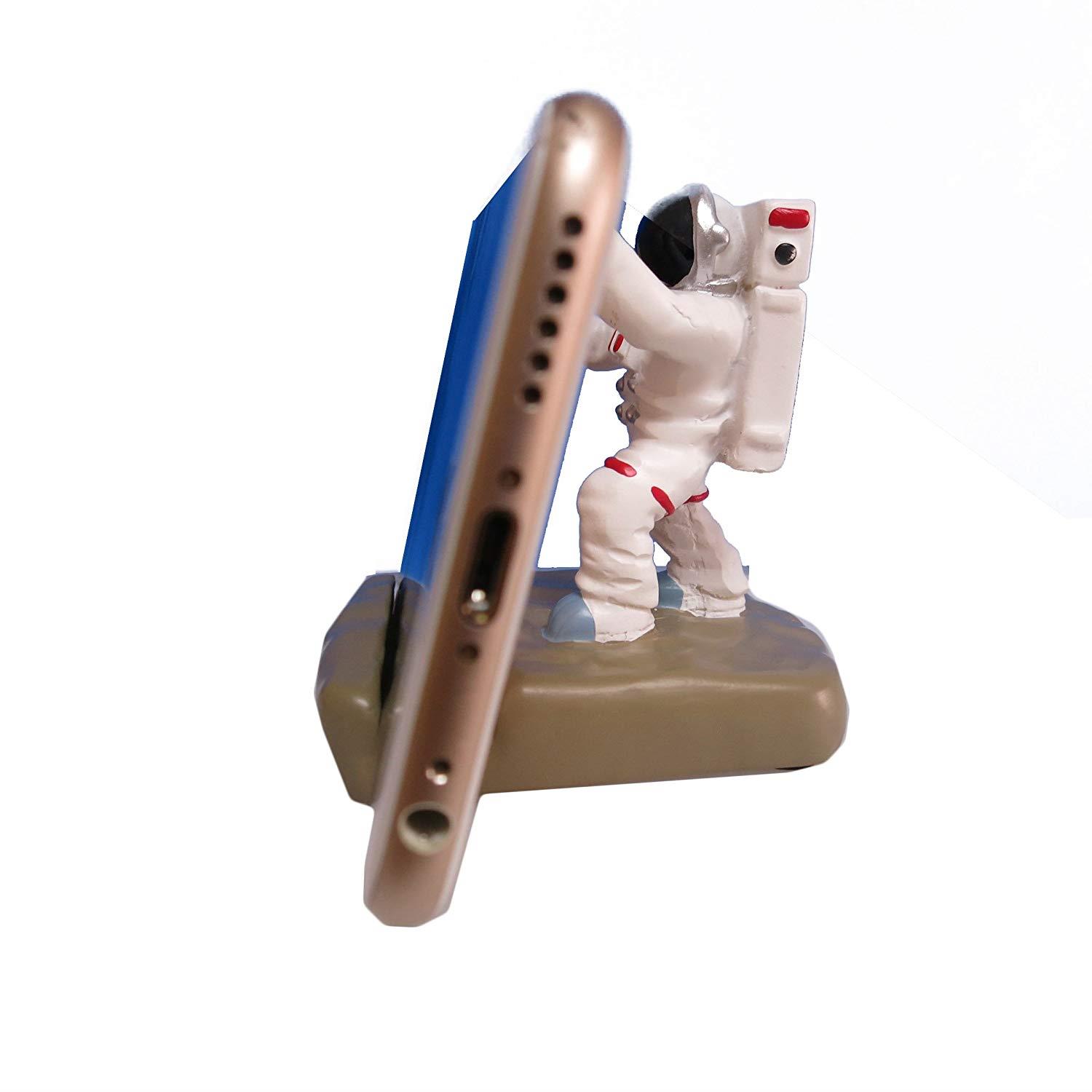 Created Cartoon Poly Resin Phone Holder Stand for Tables,E-Readers and Smartphones,Compatible with Any Size of Ipad and iPhone (Astronauts(Stand Up))