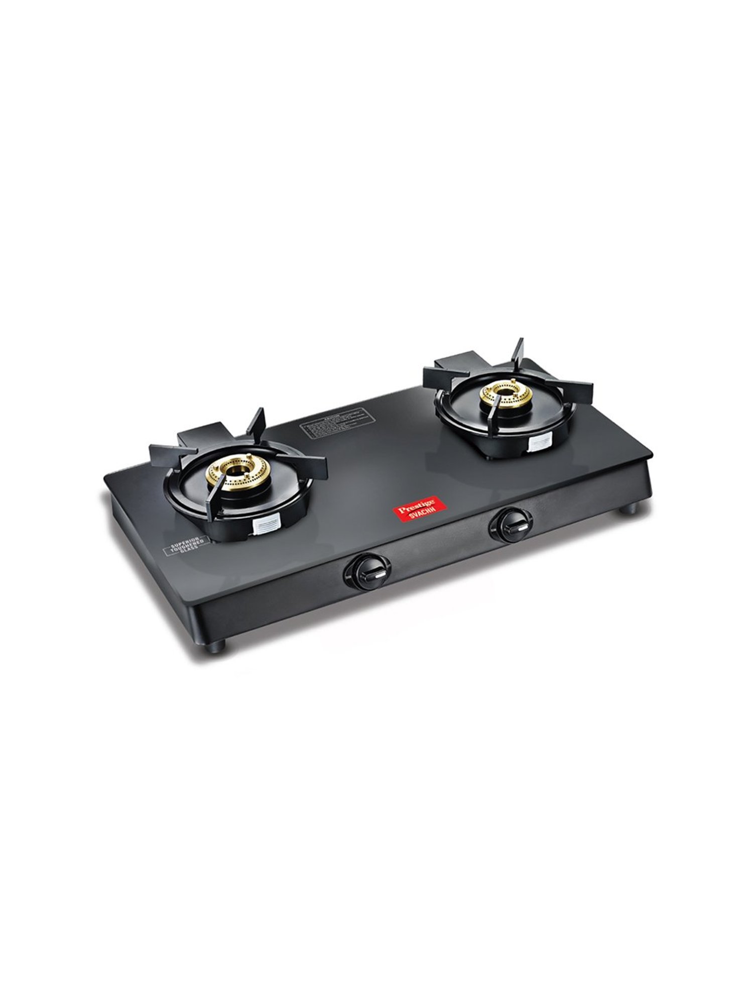 Pigeon Blackline Smart Black Glass Manual Gas Stove (2 Burners)