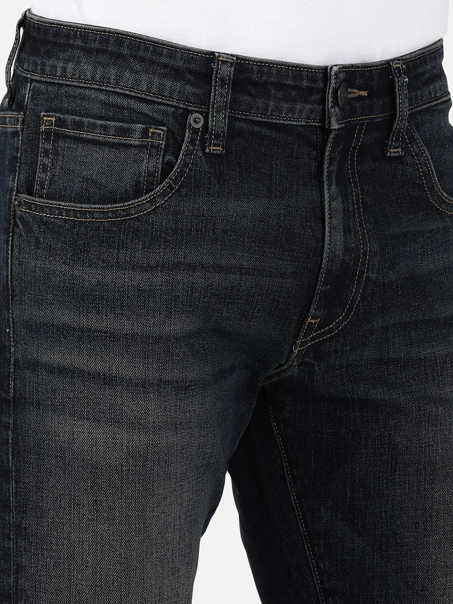 Passion Dark Blue Slim Fit Lightly Washed Jeans