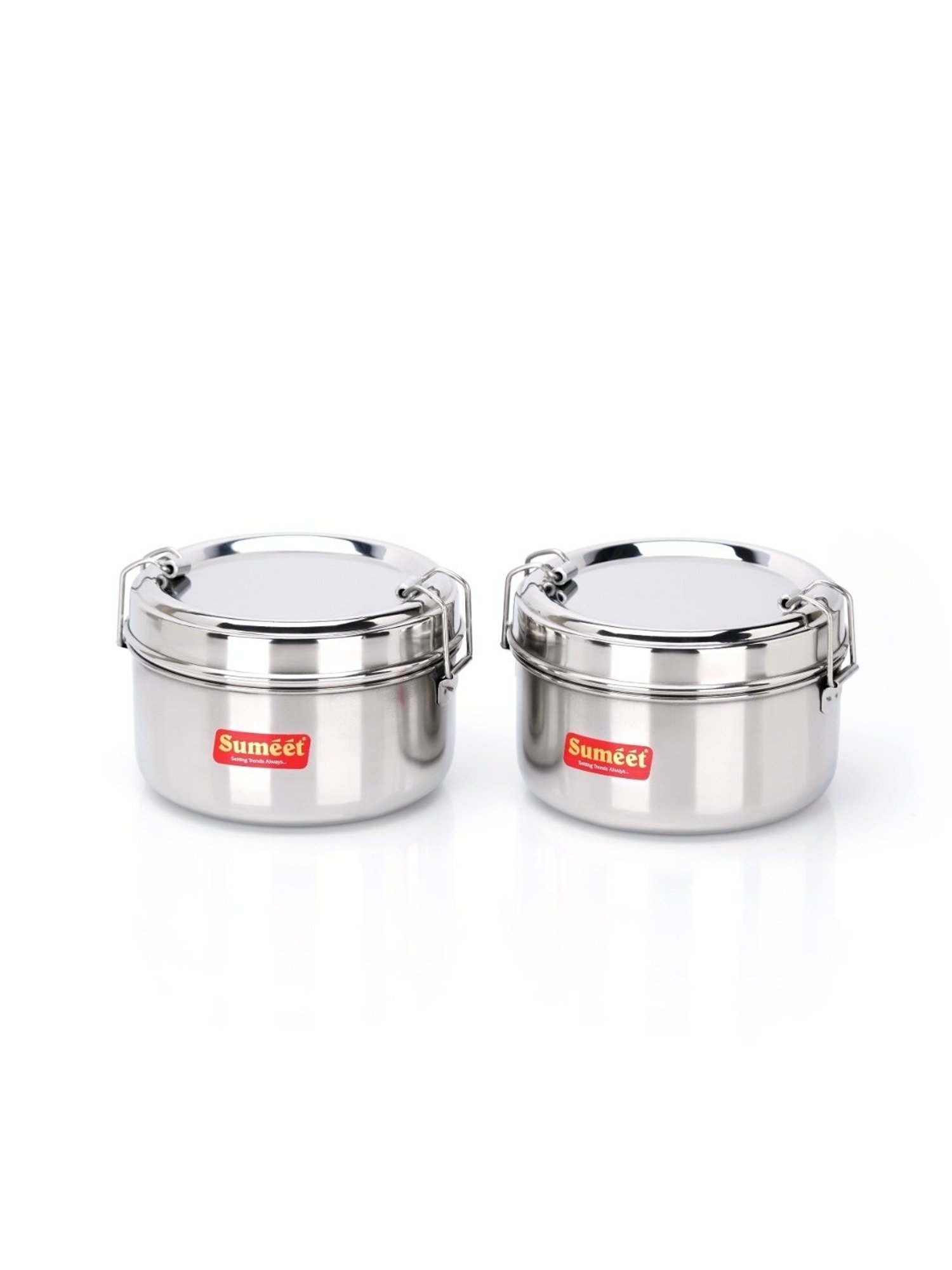 Sumeet S.S. Meal Pack Lunch Box/Tiffin Locking Clip, Set of 2Pc, 300ML each, 11.5cm Dia,