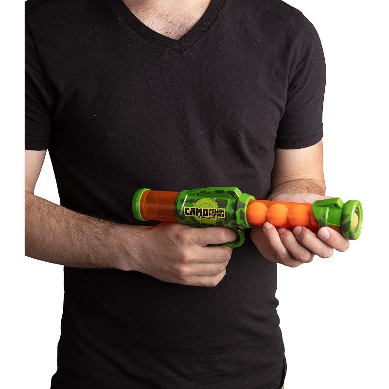 Hog Wild Camo Power Popper Six Shooter Toy, Shoots Foam Balls!