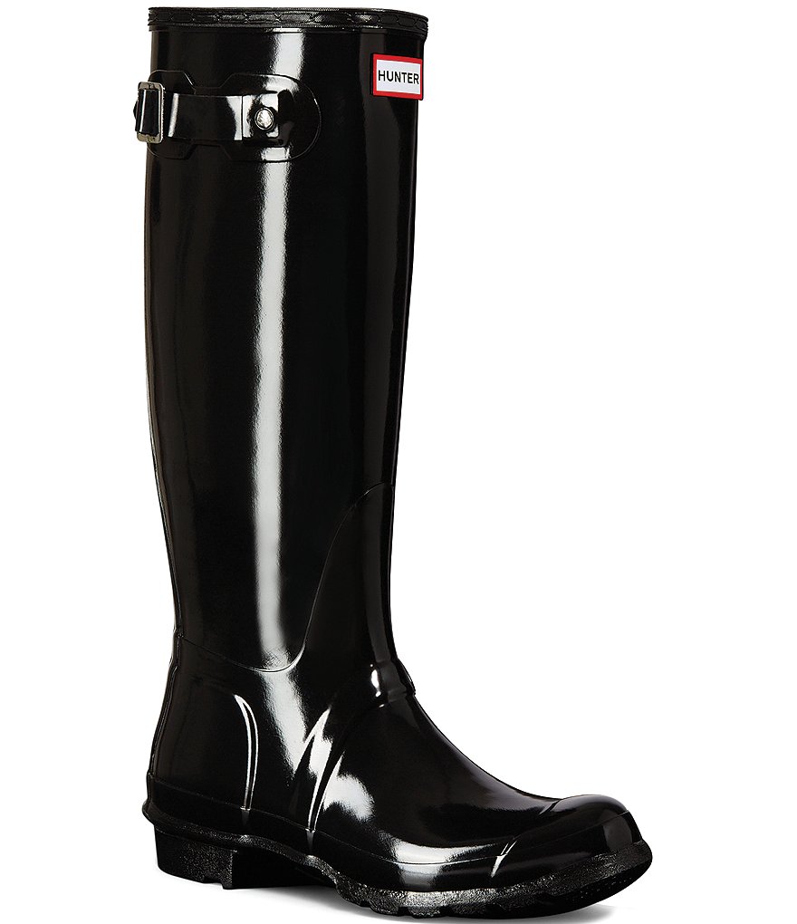 Hunter Women's Original Tall Gloss Buckle Strap Rain Boots