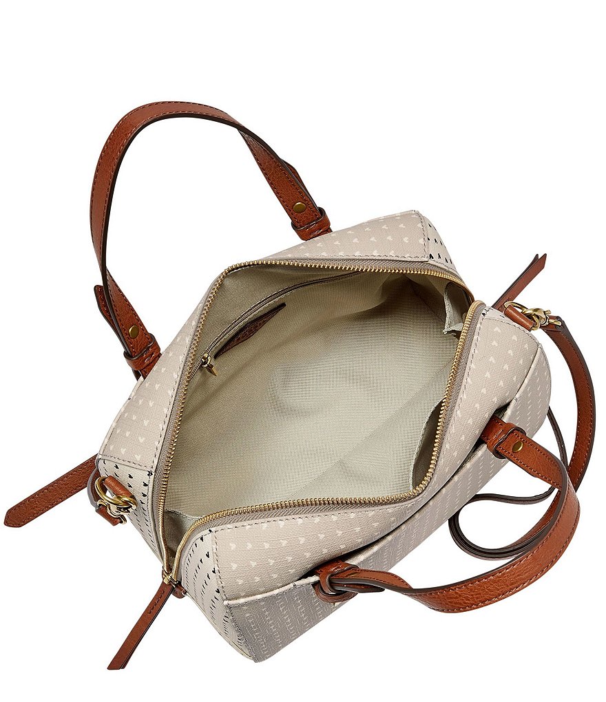 Fossil Rachel Heart-Print Satchel Bag