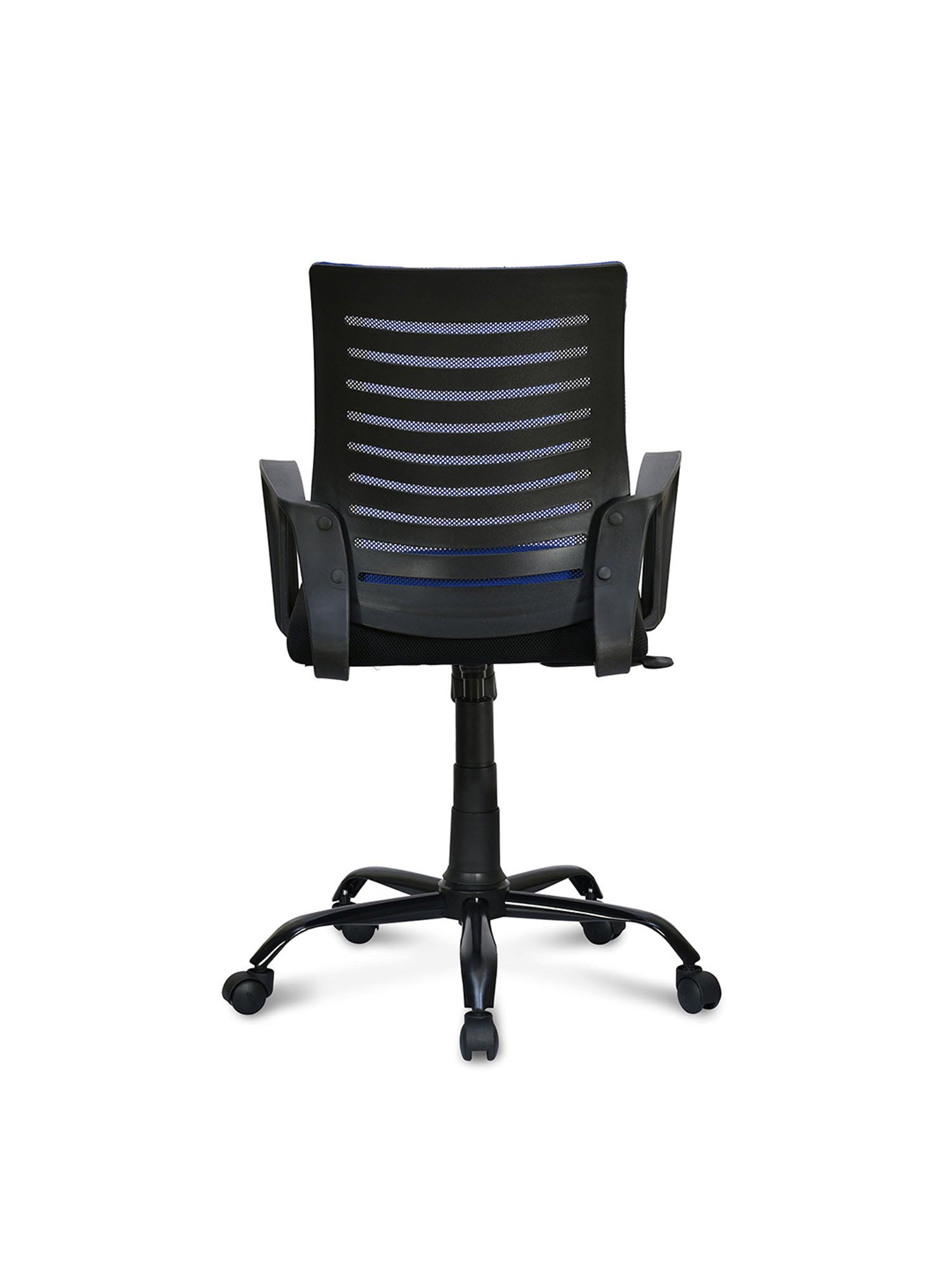 Nilkamal Giza Blue & Black Fabric Ergonomic Mid Back Office Chair with Height Adjustable