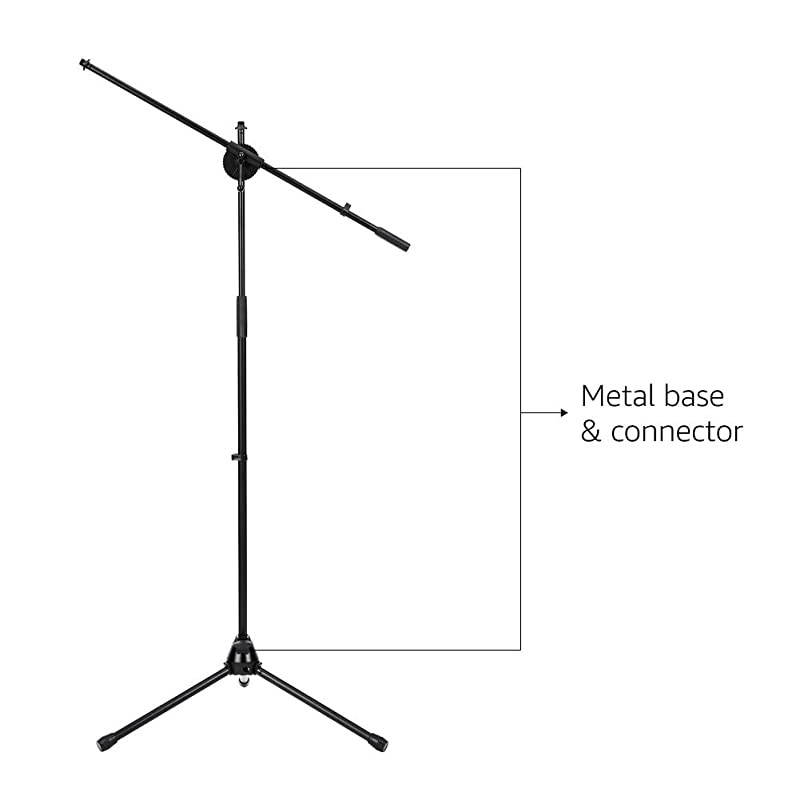 Tripod Boom Microphone Stand HeightAdjustable with Metal Base 31 53Foot