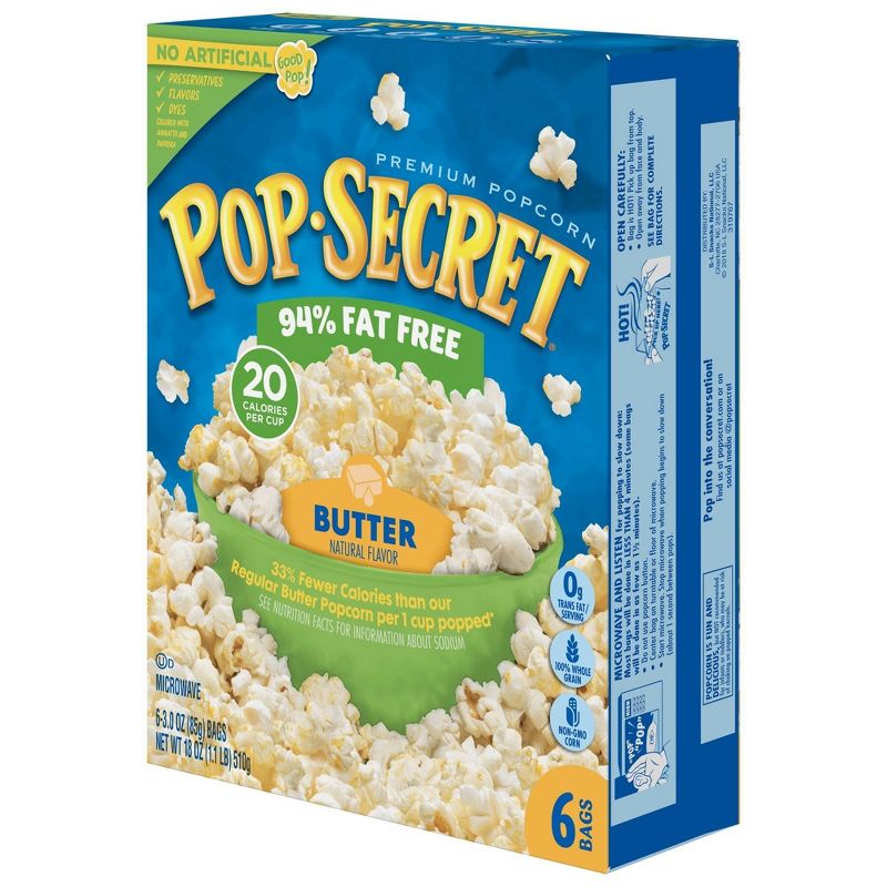Pop Secret Butter 94% Fat Free Popcorn - 18oz/6ct