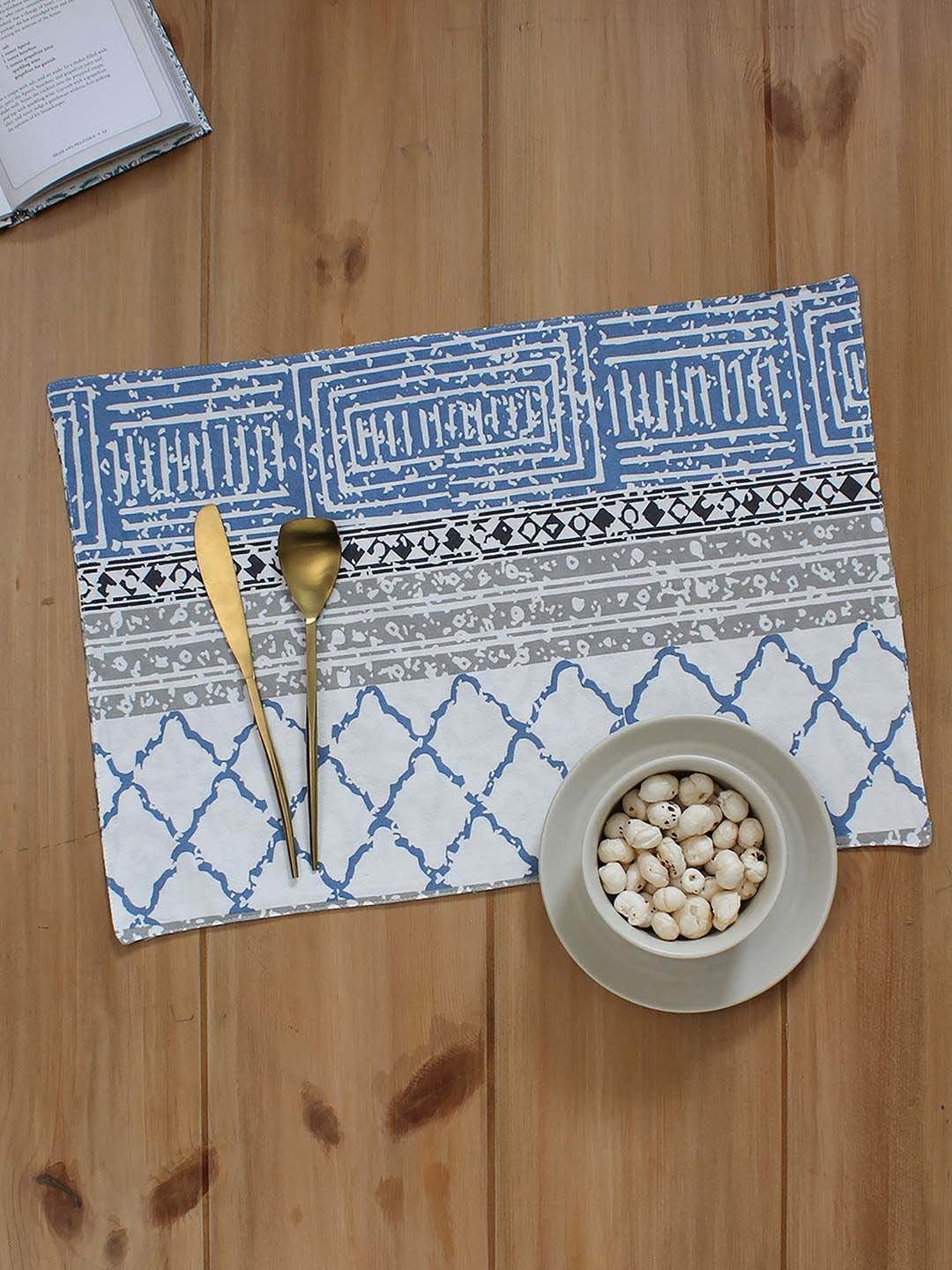 House This Nikrinta Blue Cotton Placemats - Set of 2