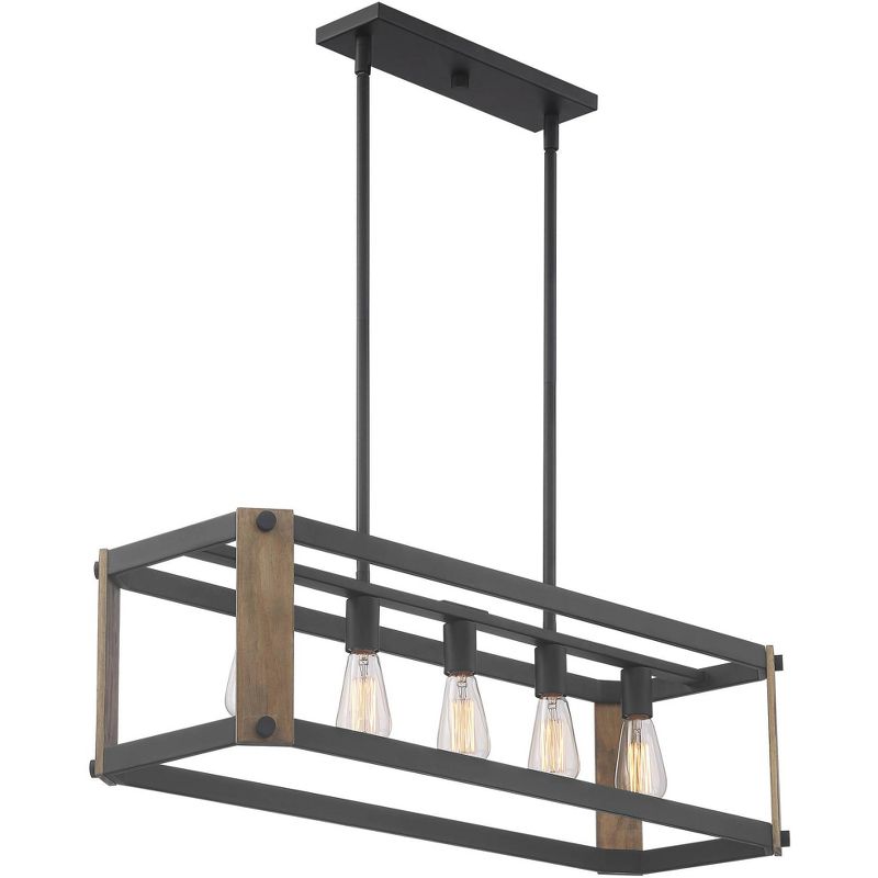 Possini Euro Design Cameron 36 1/4" Wide Black 5-Light Island Pendant Light