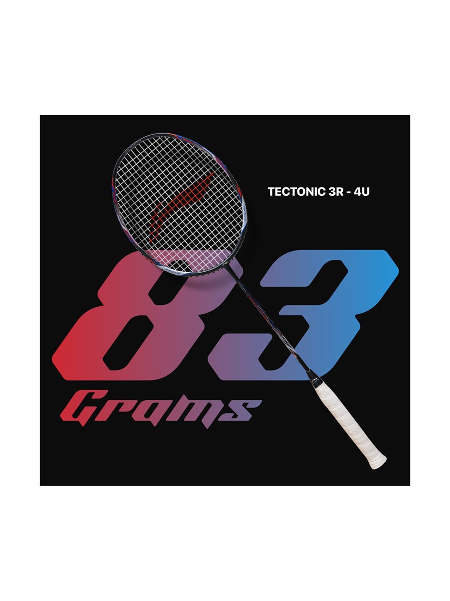 Li-Ning Tectonic 3R Strung Badminton Racket (Charcoal Black) Size - Medium