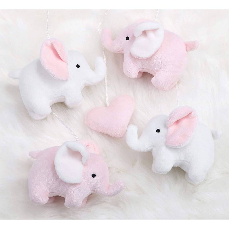 The Peanutshell Elephant Musical Mobile - Pink