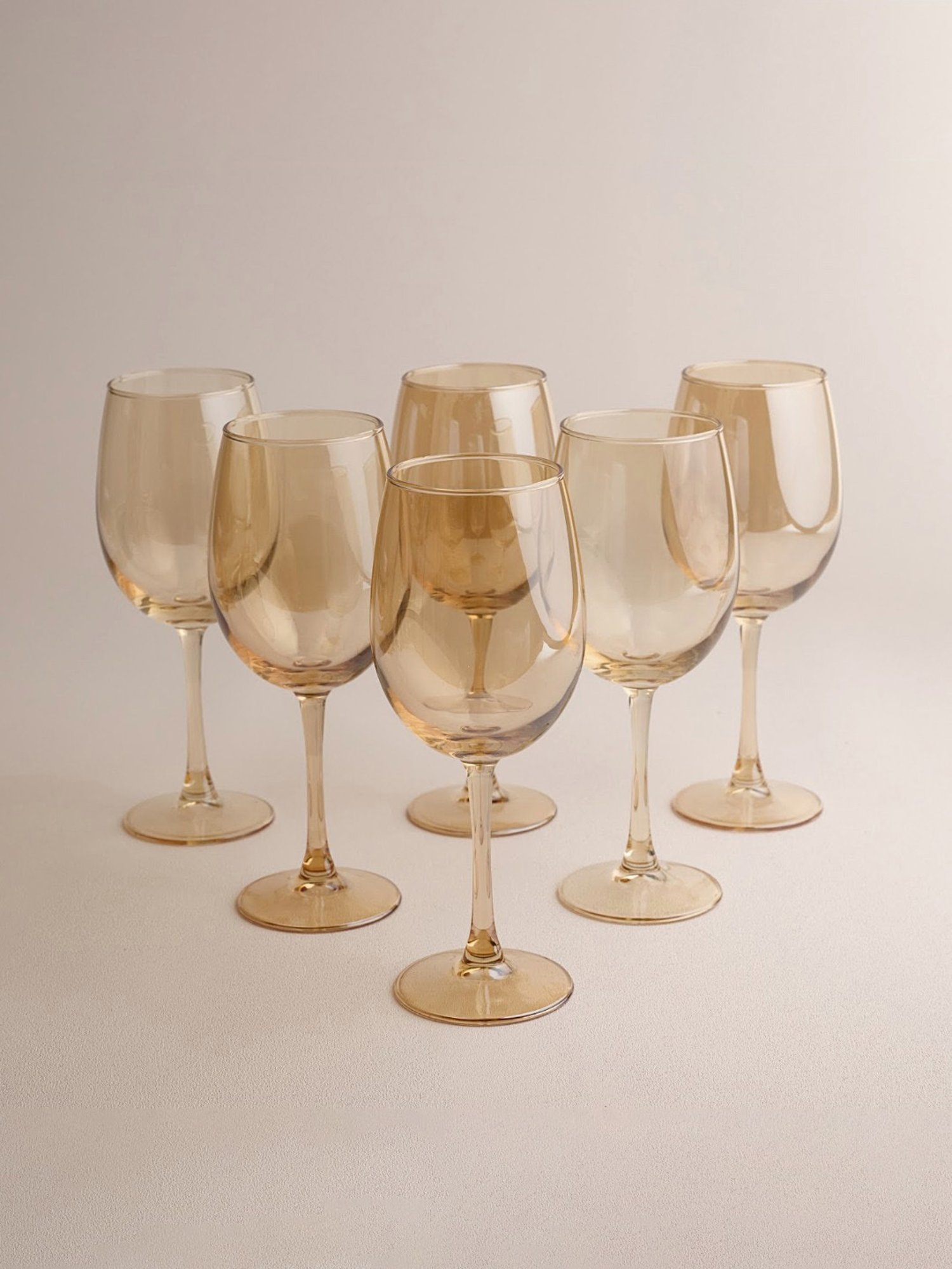 BlackCarrot Golden Wine Glass Set of 6
