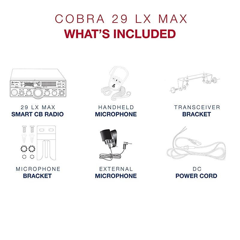 29 LX MAX Smart Full Featured Professional Cb Radio Bluetooth Legal Hands Free Iradar App Integrated 4Color Lcd Noaa Alerts RewindSayAgain BlackSilver Black amp Silver