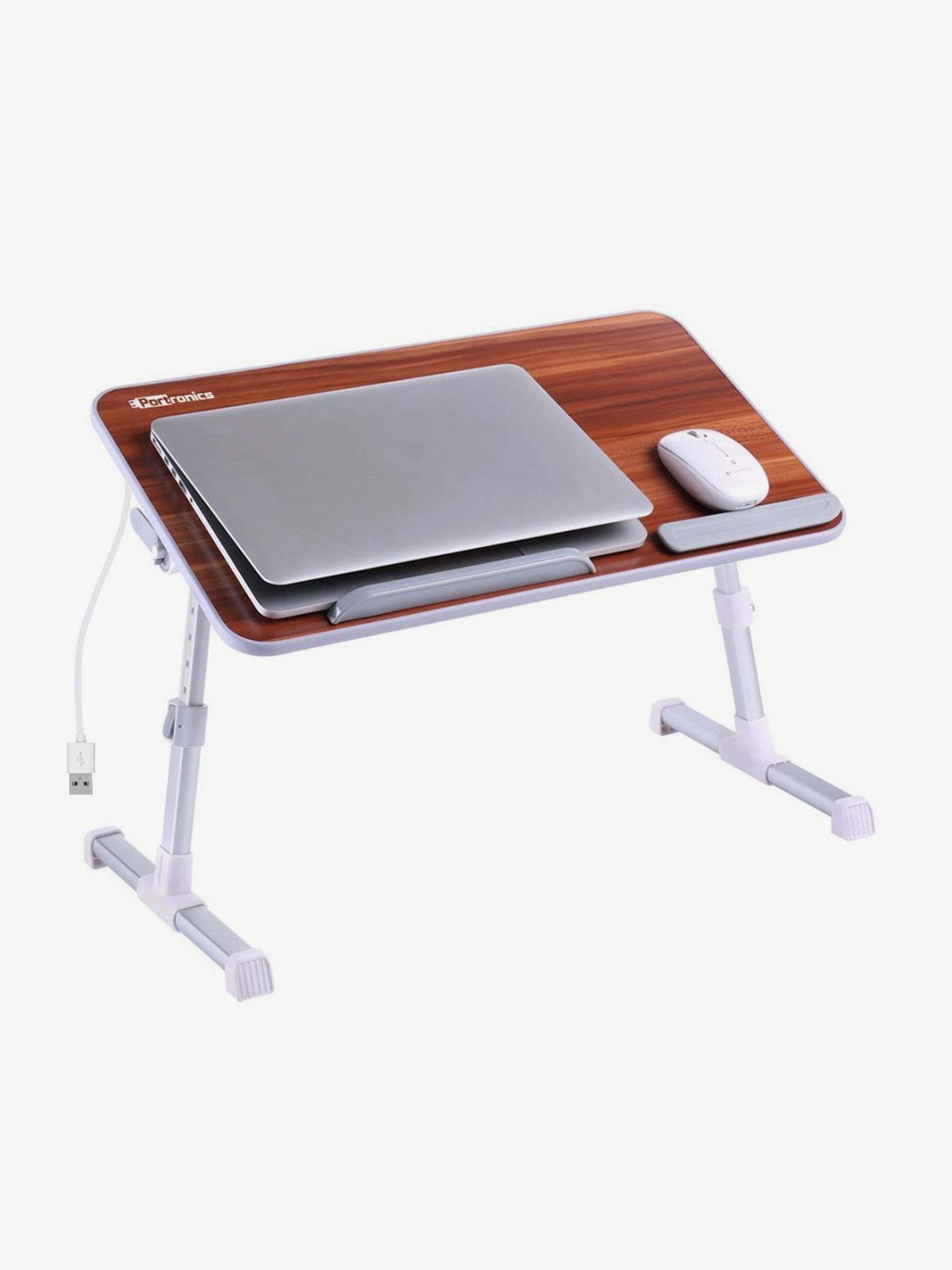 Portronics My Buddy + POR-895 Portable Laptop Stand with Cooling Fan (Brown)