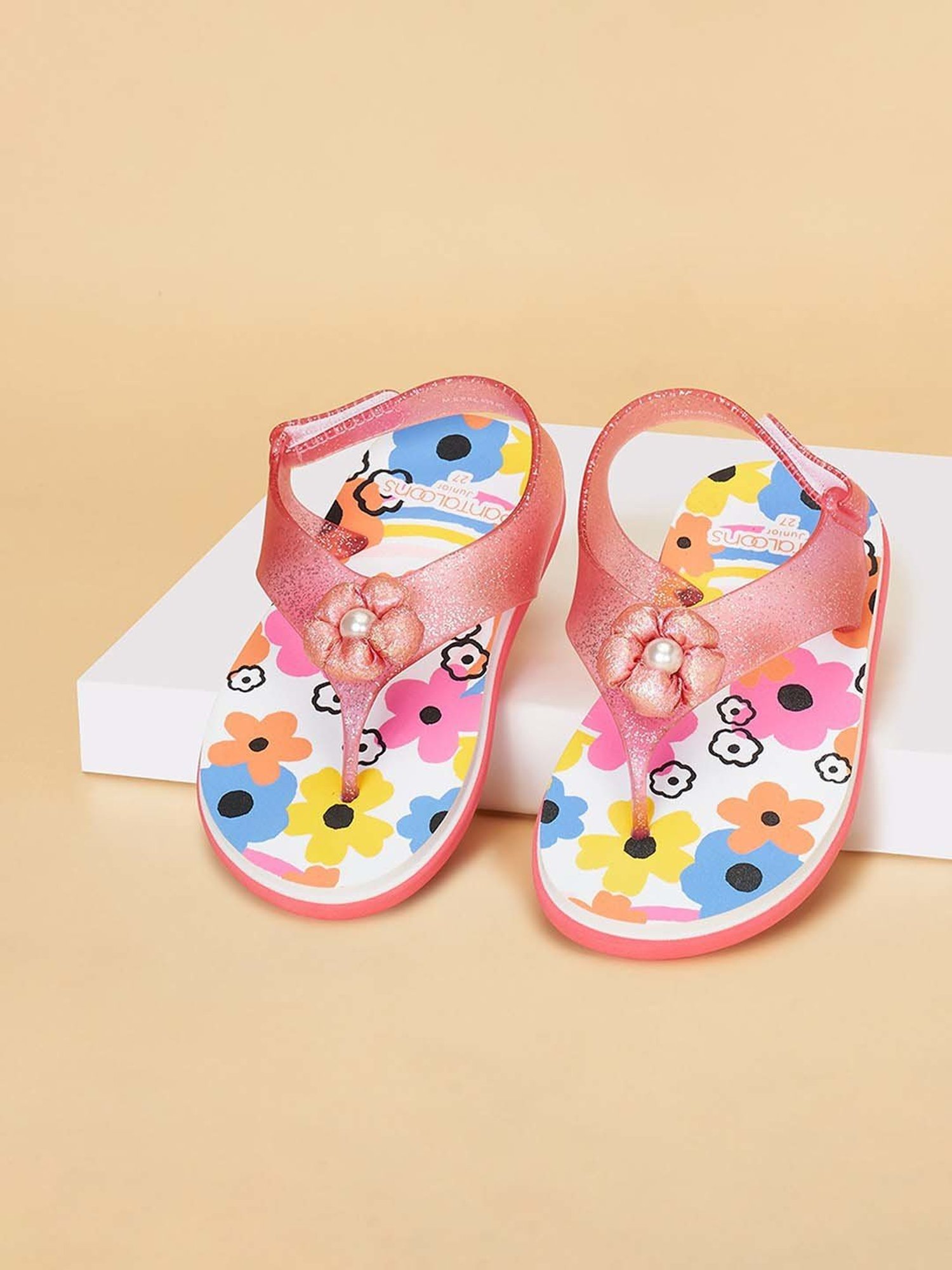 Pantaloons Junior Pink & White Flip Flops