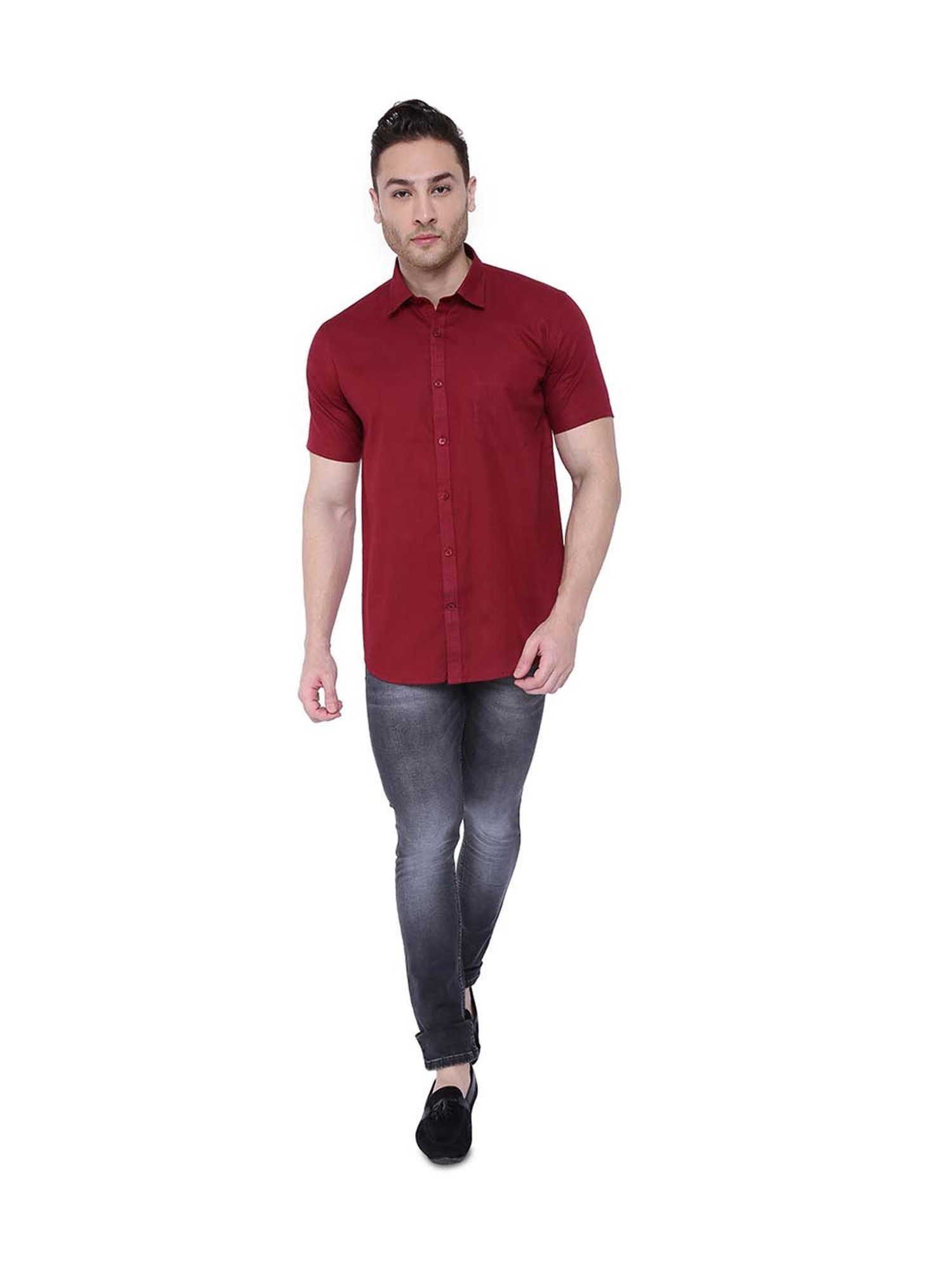 Southbay Maroon Regular Fit Shirt