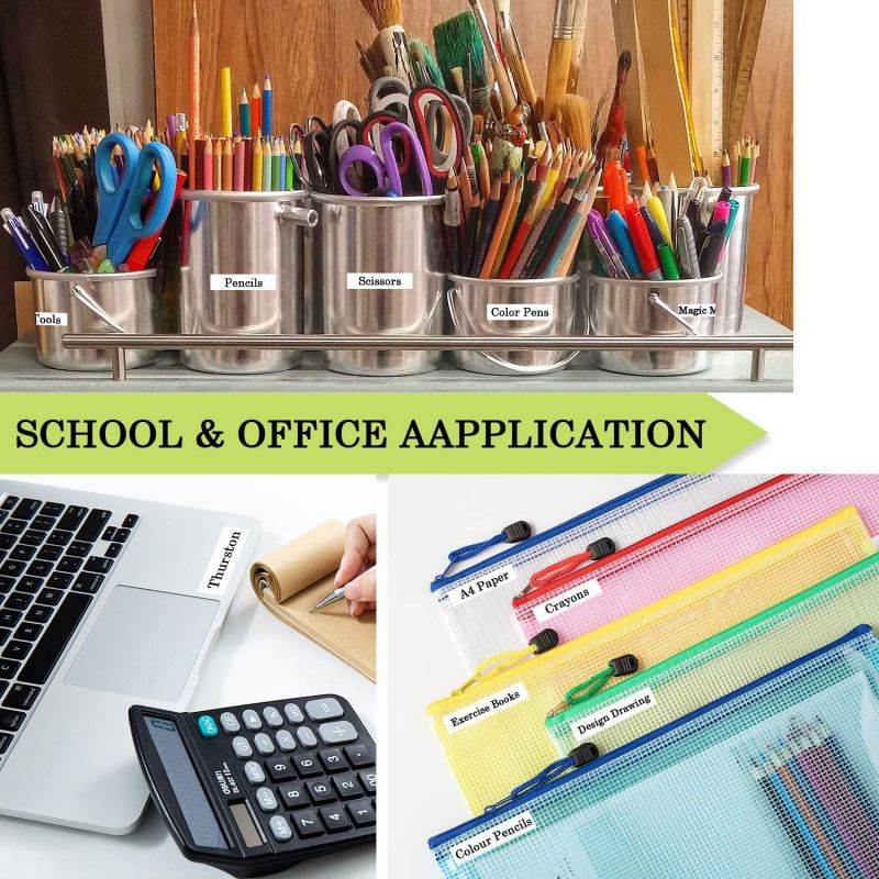 Compatible DYMO Standard D1 43613 Labeling Tape, Black on White for LabelManager 160 280 420P PnP 220P 360D 210D 260P 450 450D 450DUO 500TS Label Makers, 1/4'' W x 23' L, 5-Pack