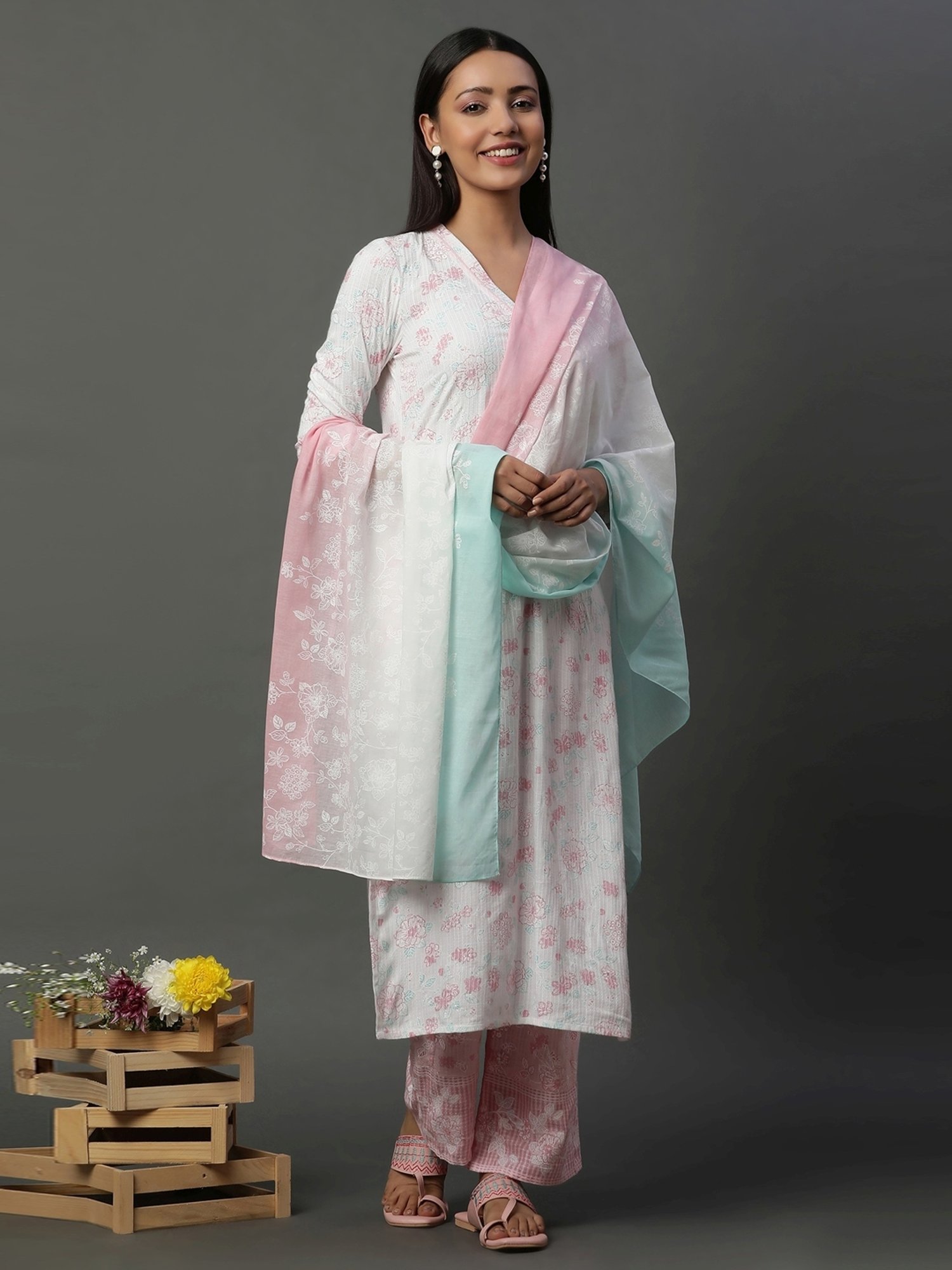 Aurelia Multicolored Cotton Printed Dupatta