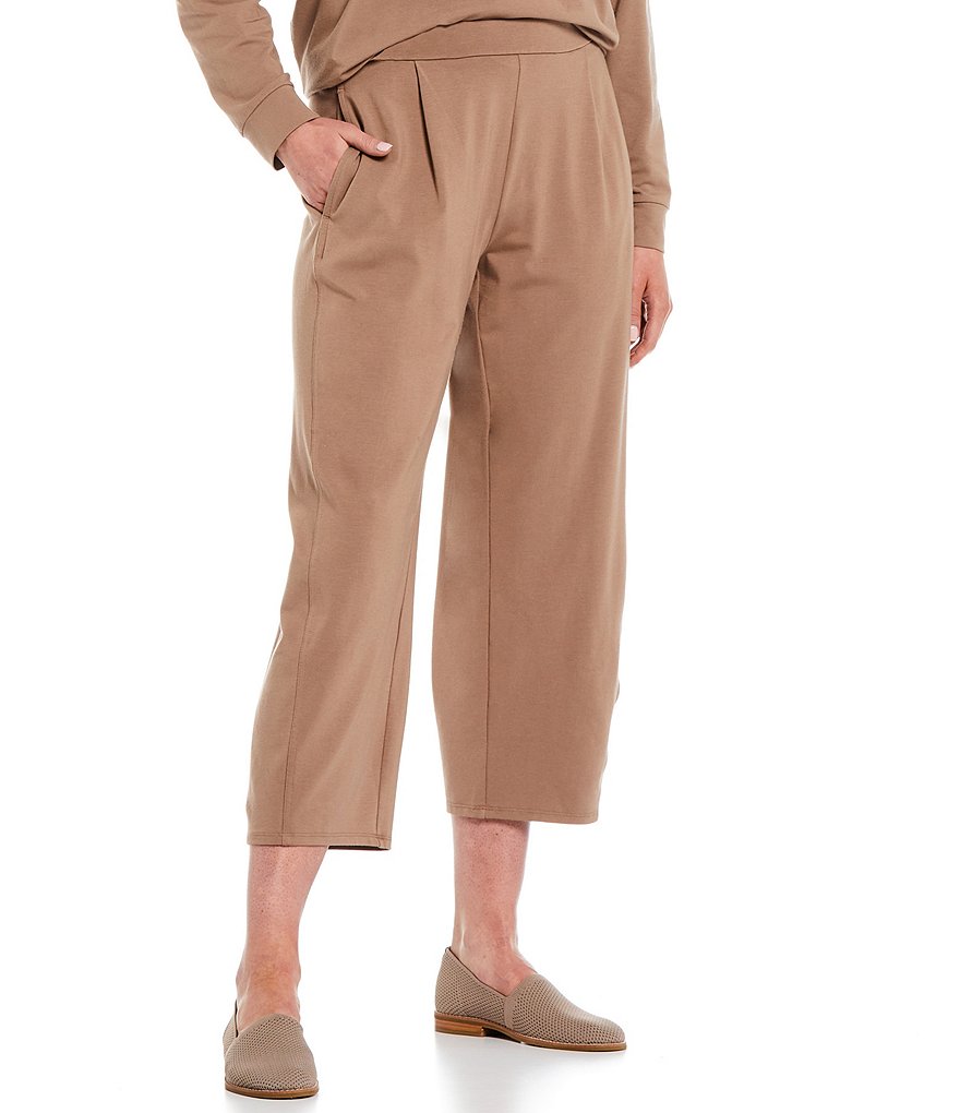 Eileen Fisher Organic Cotton Stretch Jersey Cropped Coordinating Lantern Pants