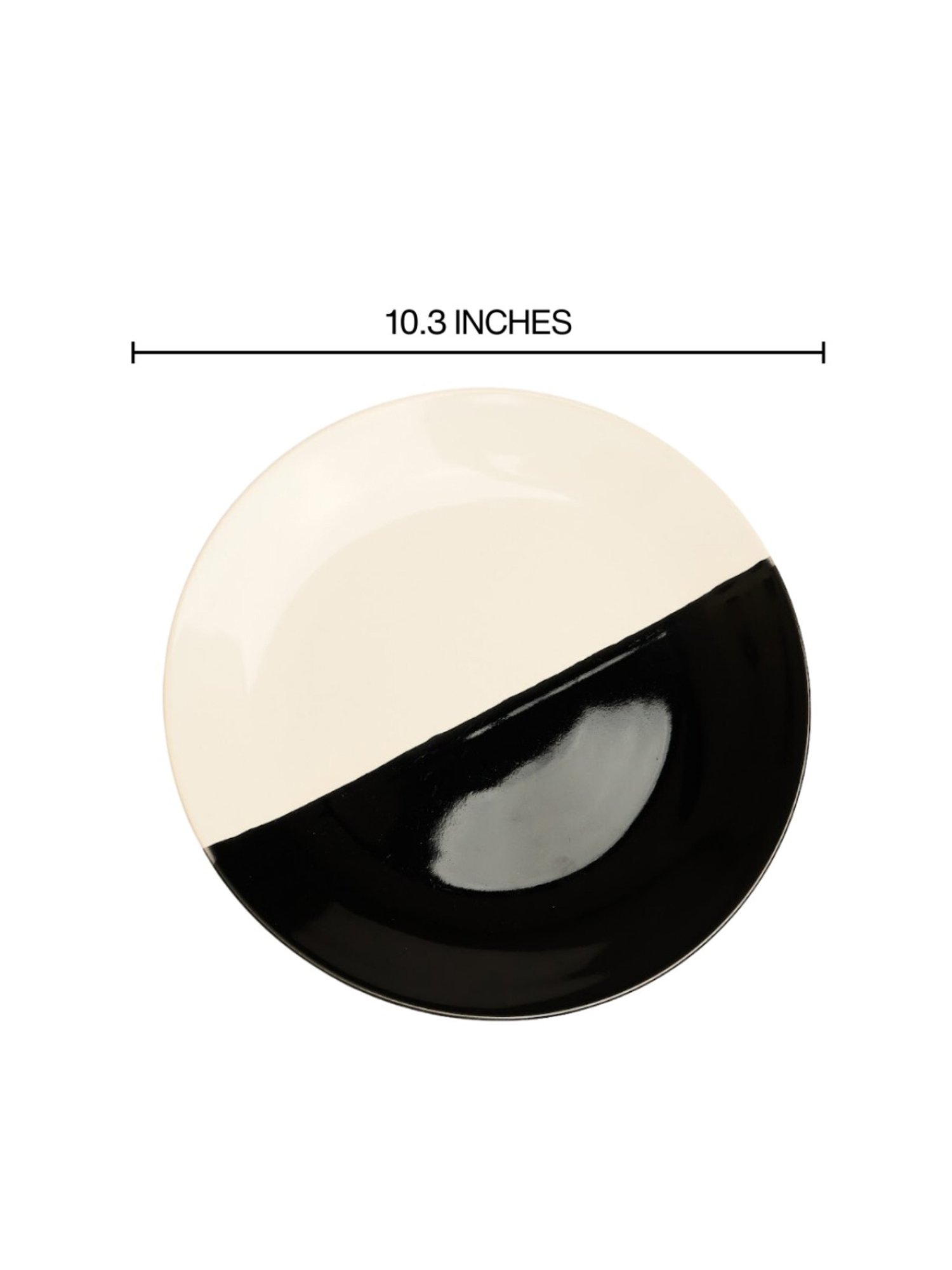BlackCarrot Black & White Ceramic Dinner Plates - Set of 2