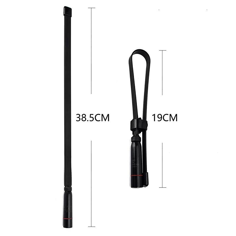 Dual Band SMAMale Radio Antenna 144430MHz Foldable Tactical Antenna 153inch for Yaesu Wouxun TYT MD380 Two Way Radio