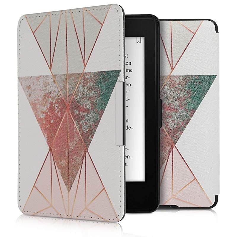 Case Compatible with  Kindle Paperwhite - Case e-Reader Cover - Butterfly Leaves Green/White