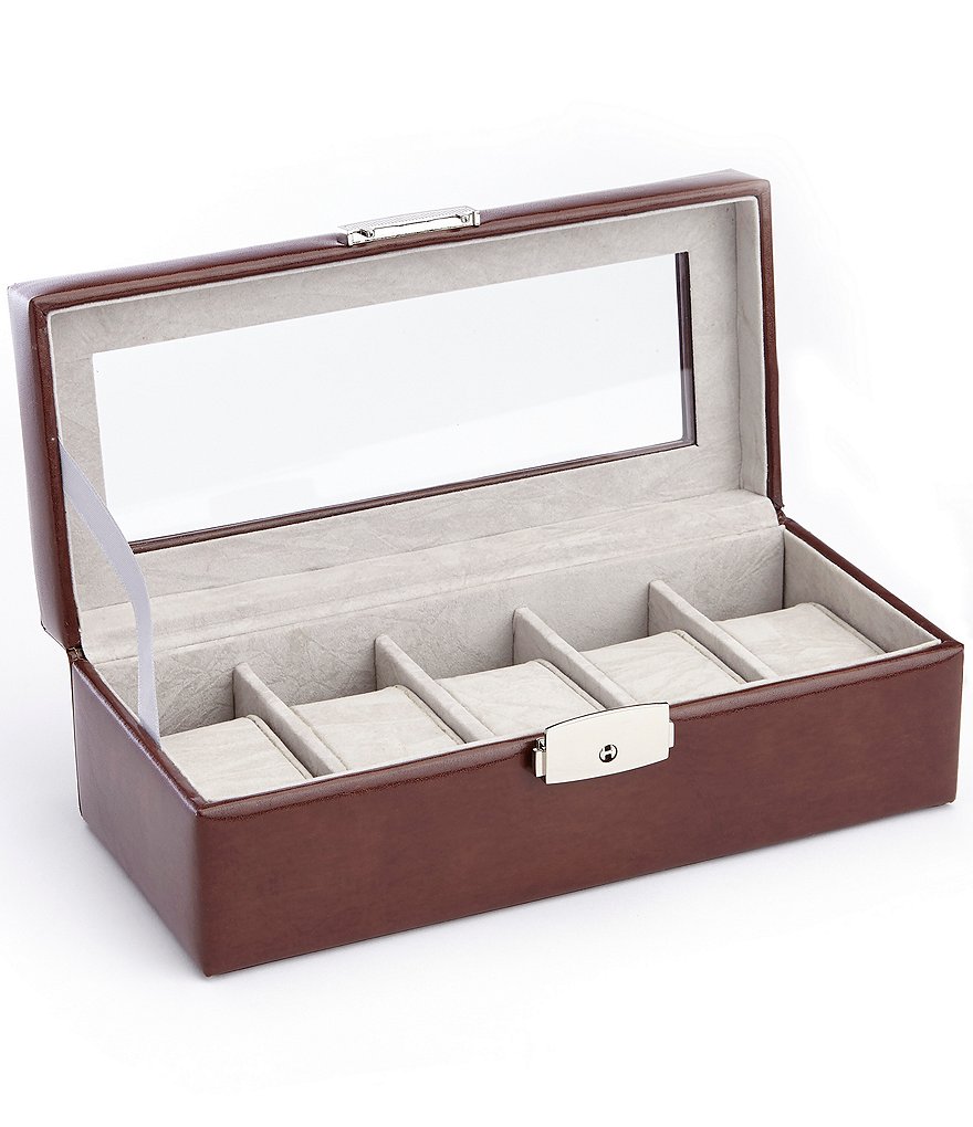 ROYCE New York Aristo Leather Five Slot Watch Box