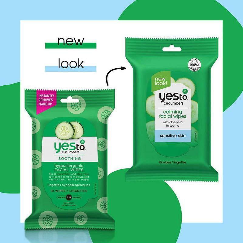 Yes to Cucumbers Facial Wipes Trial Size - 10ct