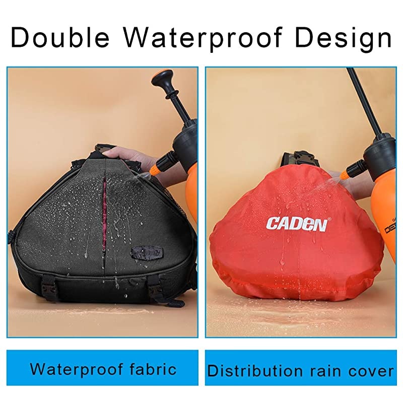 Camera Bag Sling Backpack Camera Case Waterproof with Rain Cover Tripod Holder, Compatible for DSLR/SLR Mirrorless Cameras (Canon Nikon Sony Pentax) and Accessories Black