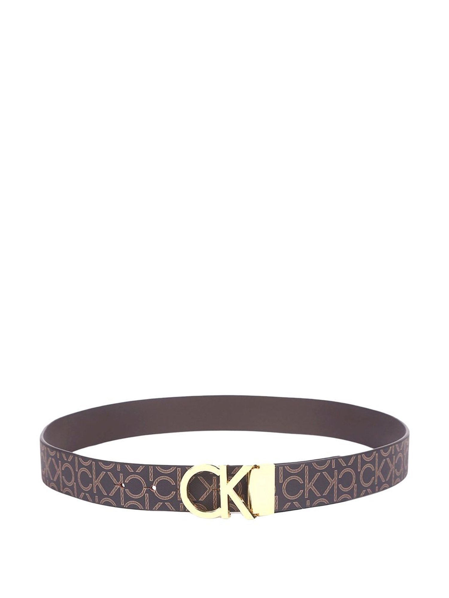 CALVIN KLEIN Brown Logo Leather Belt