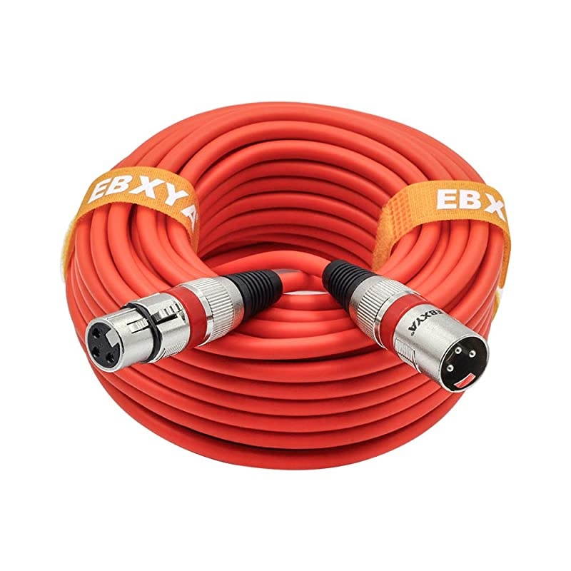 XLR Cable 50 Ft Colored Balanced DMX Cable Microphone Patch Cable Cords 50 Feet Red