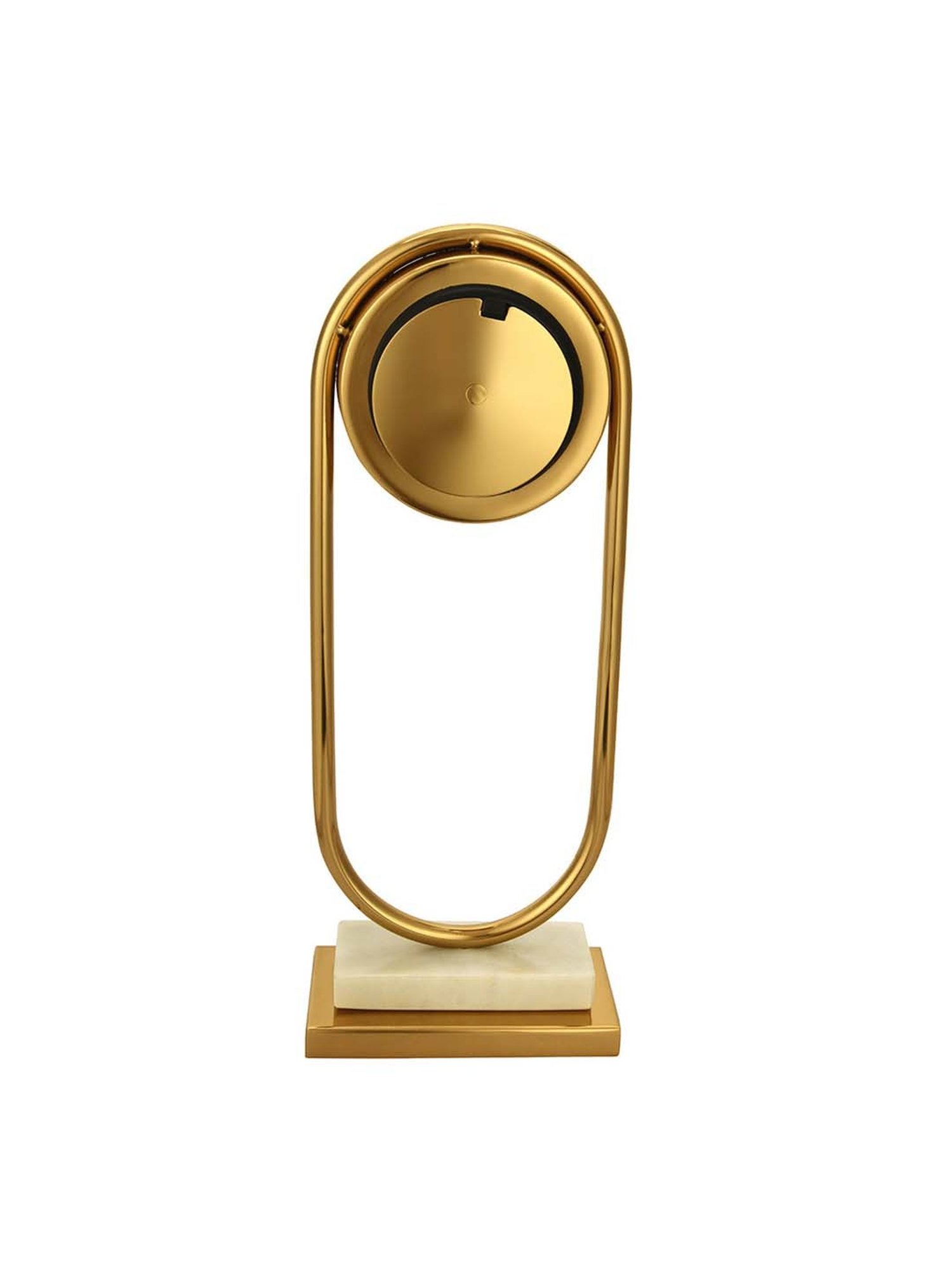 @home Gold Steel Oval Table Clock On Stand