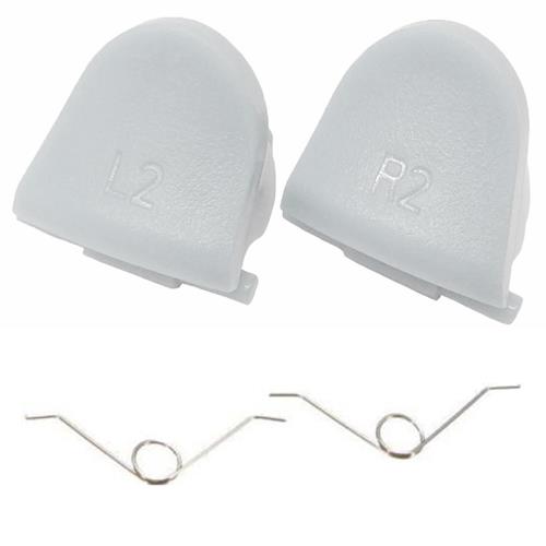 ZedLabz compatible replacement L2 R2 trigger button & spring set for Sony PS4 controller - white
